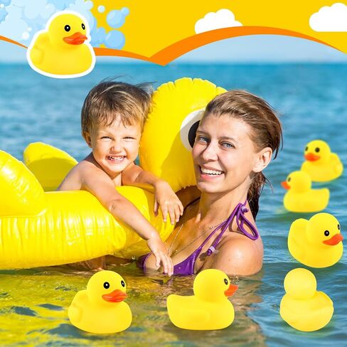 Deekin 20 pcs كبيرة من المطاط الصفراء البط بكميات كبيرة حمام بطة حمام صرير حوض الاستحمام العائم لحفلة عيد ميلاد ديكور هدية حمام سباحة (5 بوصات) in Saudi Arabia
