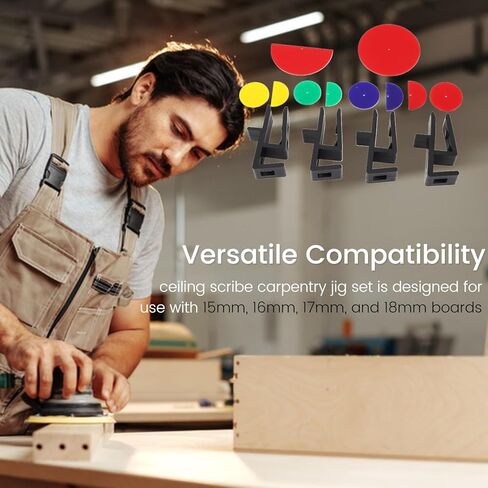 Woodworking Carpentry Jigs Set, Carpentry Scribing Fillers Jigs Set, Multifunctional Make Scribing Fillers Toe Kicking and Ceiling Scrib for Carpenters, Joinery, Furniture in Saudi Arabia