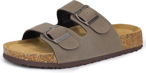 HOMETRUE Womens Sandals Cork Footed Flat Womens Slides Sandals Adjustable Buckle Straps Durable Sandal for Women in Saudi Arabia