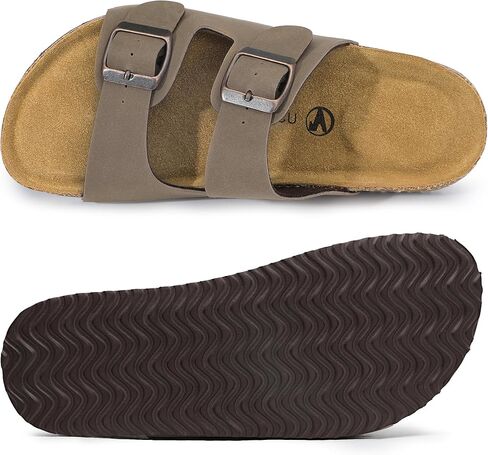HOMETRUE Womens Sandals Cork Footed Flat Womens Slides Sandals Adjustable Buckle Straps Durable Sandal for Women in Saudi Arabia