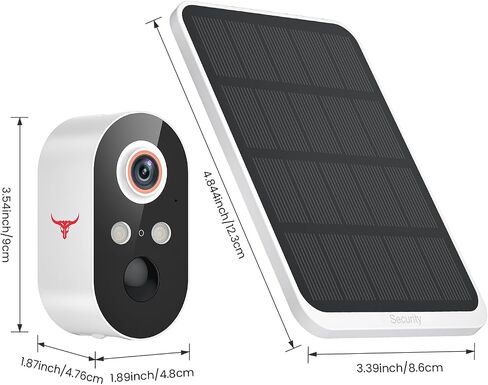 1080p Wireless Security Camera with Solar Panel, 2.4GHz Wi-Fi, Color Night Vision, Home Security System, PIR Motion Detection, 2-Way Talk, Outdoor Surveillance Bullet Cam (1 Pack) in Saudi Arabia