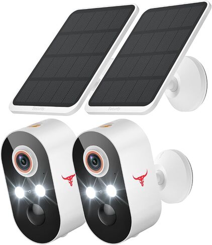 1080p Wireless Security Camera with Solar Panel, 2.4GHz Wi-Fi, Color Night Vision, Home Security System, PIR Motion Detection, 2-Way Talk, Outdoor Surveillance Bullet Cam (1 Pack) in Saudi Arabia
