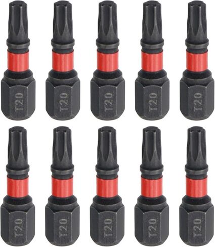 Antrader 10Pcs T25 Torx/Star Driver Bit Set, 25mm Long, 1/4 Inch Hex Shank, S3 Steel, Compatible with Electric & Manual Screwdrivers, Drills in Saudi Arabia