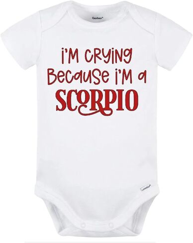 Scorpio Horoscope Baby Onesie (0-3, White/Red) in Saudi Arabia