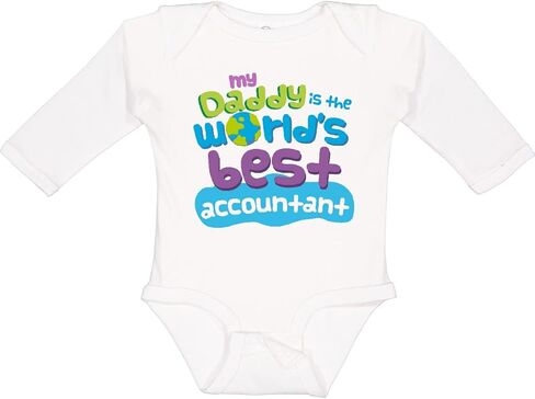 inktastic My Daddy Is the Worlds Best Accountant Long Sleeve Creeper in Kuwait