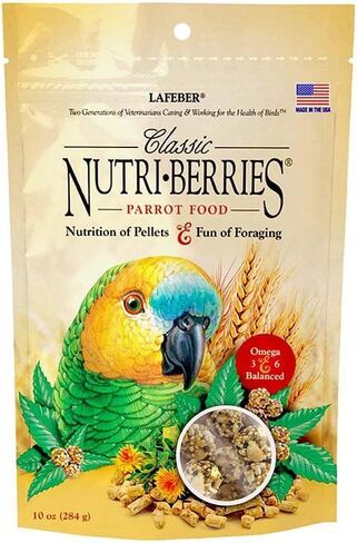 LAFEBER'S Classic Nutri-Berries Pet Bird Food, Made with Non-GMO and Human-Grade Ingredients, for Parrots, 10 oz in Saudi Arabia