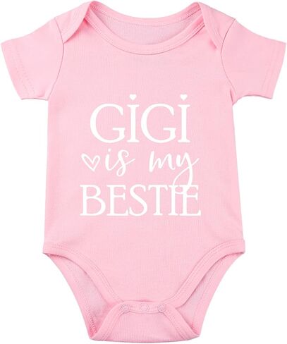 Gigi Is My Bestie Baby Bodysuit I Love My Gigi Baby Bodysuit I Love Grandma Babies Clothes Unisex in Kuwait