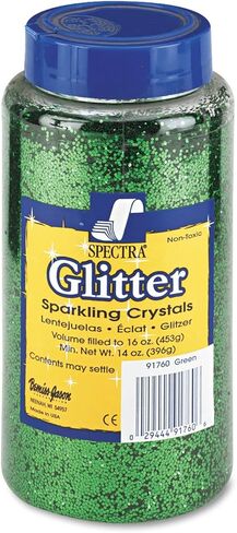 Unknown Pacon Spectra Glitter، 0.04 بلورات سداسية، أخضر، 16 أونصة في وعاء شاكر in Kuwait