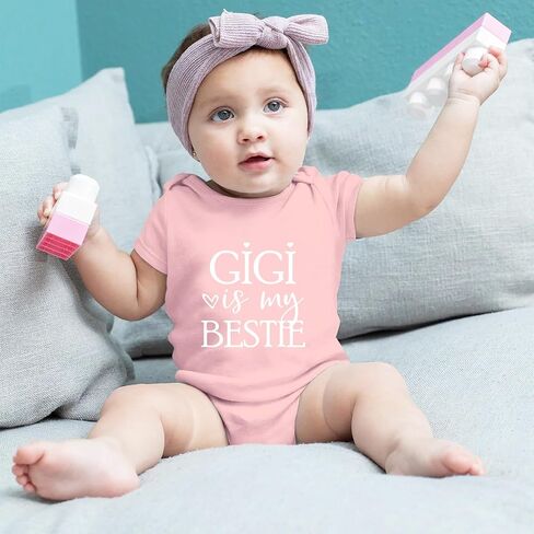 Gigi Is My Bestie Baby Bodysuit I Love My Gigi Baby Bodysuit I Love Grandma Babies Clothes Unisex in Kuwait