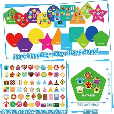 70 pcs sorters for toddlers شكل اللغز ومطابقة الألعاب مع 10 حصائر فرز و 60 قطعة من الأشياء اليومية للأطفال في مرحلة ما قبل المدرسة التعرف على الطفل in Kuwait