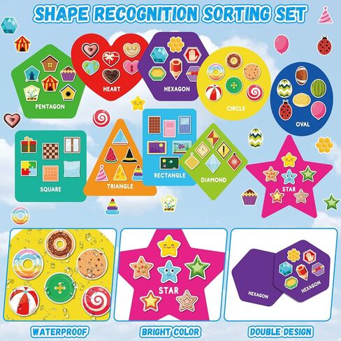 70 pcs sorters for toddlers شكل اللغز ومطابقة الألعاب مع 10 حصائر فرز و 60 قطعة من الأشياء اليومية للأطفال في مرحلة ما قبل المدرسة التعرف على الطفل in Kuwait