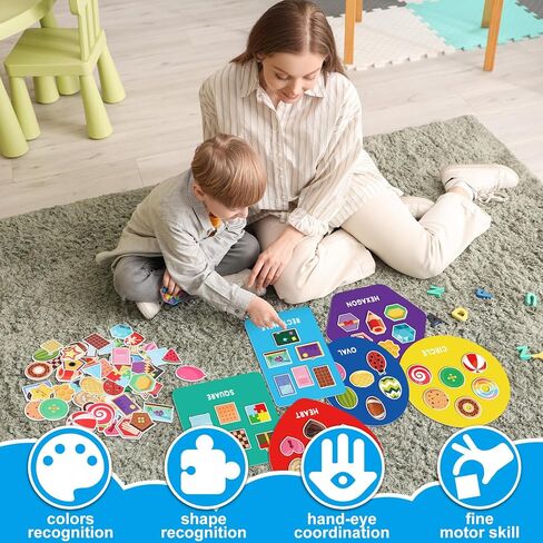 70 pcs sorters for toddlers شكل اللغز ومطابقة الألعاب مع 10 حصائر فرز و 60 قطعة من الأشياء اليومية للأطفال في مرحلة ما قبل المدرسة التعرف على الطفل in Kuwait