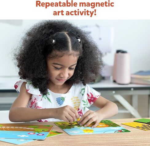 نشاط فني من Skillmatics - نقاط باستخدام الحيوانات المغناطيسية، فن متكرر بدون فوضى للأطفال، مجموعات حرفية، أنشطة إبداعية يمكنك صنعها بنفسك، هدايا للأولاد والبنات الذين تتراوح أعمارهم بين 4 و5 و6 و7 سنوات، لعبة سفر in Kuwait