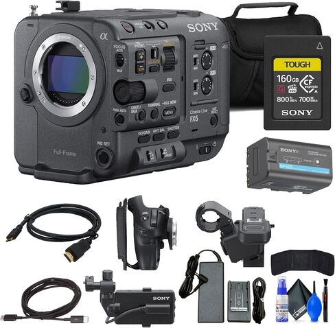 Sony FX6 Full-Frame Cinema Camera (Body Only) (ILME-FX6V) + 160GB Memory Card + Bag + Memory Wallet + Cleaning Kit (Renewed) in Saudi Arabia