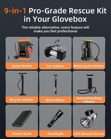 حقيبة حمل ASPERX لجهاز AX2500 AX3500 AX4500 12 فولت، حقيبة حماية إيفا، حقيبة محمولة لأدوات السيارة (باستثناء بادئ القفز) in Kuwait