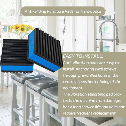 2 "× 2" × 7/8 "منصات الاهتزاز المضادة للاهتزاز ، صوت عزل الصوت مضلعة مع مركز EVA لمركز EVA الثقيل ، HVAC ، ضاغط الهواء ، مكيف الهواء ، الغسالة والمجفف ، منصات مضادة للمقاطع in Kuwait