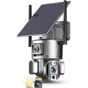 S4 Pro Solar Security Camera-New 4G/LTE ، عدسات 4K مزدوجة ، ZOOM البصرية 10 × ، الكشف البشري الذكاء الاصطناعي ، تتبع تلقائي ، بطارية شمسية لمدة 100 يوم ، نقاشين في اتجاهين ، تثبيت سهل ، بدون اشتراك in Saudi Arabia