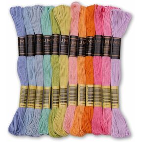 UMC STAG Pack of 50 Popular Colours Premium Embroidery Thread | 100% Egyptian Cotton Premium Skeins | Cross Stitch Embroidery Floss | Oeko TEX Certified Stranded Cotton | Ideal for Arts & Crafts in Kuwait