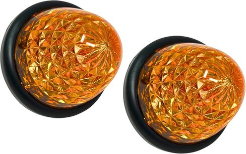 3.5" Inch 16 LED Amber Round Beehive Cone Trailer Led Side Marker Clearance Lights Red/Amber 16 Diodes Submersible 12V Rear Tracking Lights Replacement for Peterbilt Trucks ATV Motorcycle in Saudi Arabia