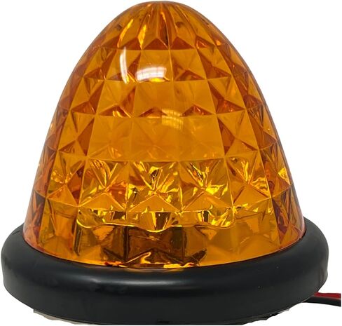 3.5" Inch 16 LED Amber Round Beehive Cone Trailer Led Side Marker Clearance Lights Red/Amber 16 Diodes Submersible 12V Rear Tracking Lights Replacement for Peterbilt Trucks ATV Motorcycle in Saudi Arabia