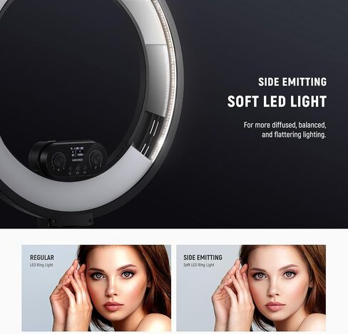 NEEWER RL45B 18" Edge Lit Desk Ring Light for Phone Camera Laptop LED Lighting Kit Phone Holder Desktop Stand Ball Head Mount Video Conference Webcam Recording Zoom Call Streaming Makeup Selfie in Kuwait