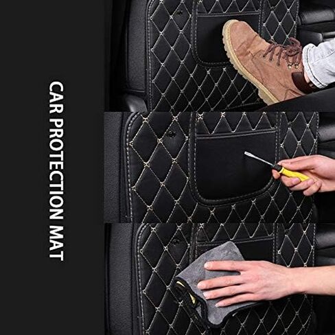 Car Seat Back Protectors for Renault Clio RS 1999-2021 2022 2023 2024 2025, 2 Pcs Car Seat Kick Mat, Leather Backseat Kick Guard Seat Saver with Organiser Pocket, D-Red-2pcs in Saudi Arabia