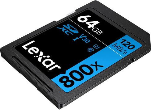 LEXAR LSD0800064G-BNNNU 64GB عالي الأداء 800X UHS-I SDXC CARDLE BUNDLE Blue Series Bundle مع مجموعة الملحقات بما في ذلك قارئ وحالة + أغطية شاشة LCD + قطعة قماش مائية ومزيد in Saudi Arabia