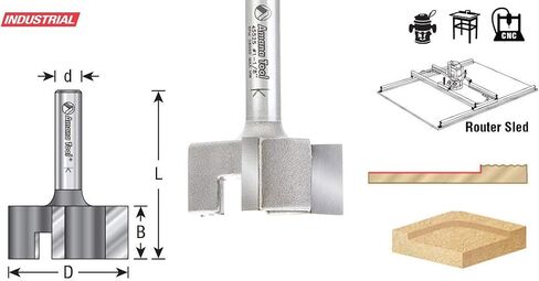 Amana Tool 45522 Carbide TIDED 1 DIA X 1/4 CH X 1/4 SHK X 1-3/4 Long Spanboard Surfacing & Flatting 3-FLUTE BET in Saudi Arabia