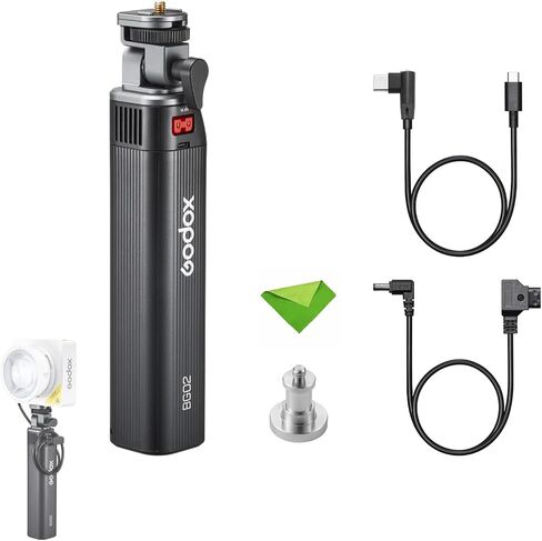 Godox BG02 Battery Grip, 6600mAh 95.04Wh, 160° Tilting Head, 1/4" Threaded Hole for Godox ML and FH Series LED Video Lights and AD200, AD200Pro,AD200ProII,and AD300 Pro Flash in Saudi Arabia