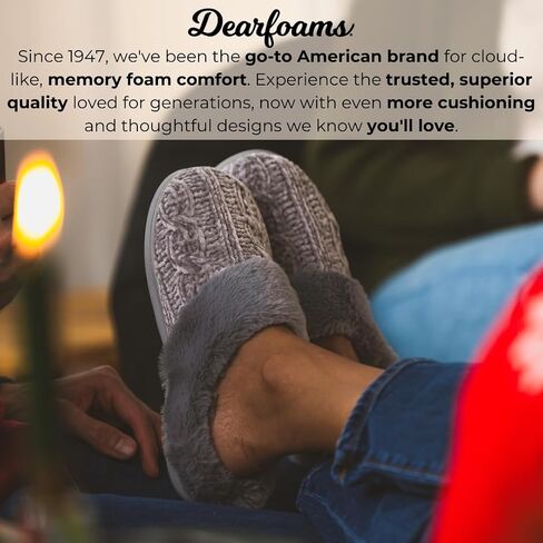 Dearfoams Women's Marled Cable Knit Chenille Clog مع عروض واسعة النعال in Saudi Arabia