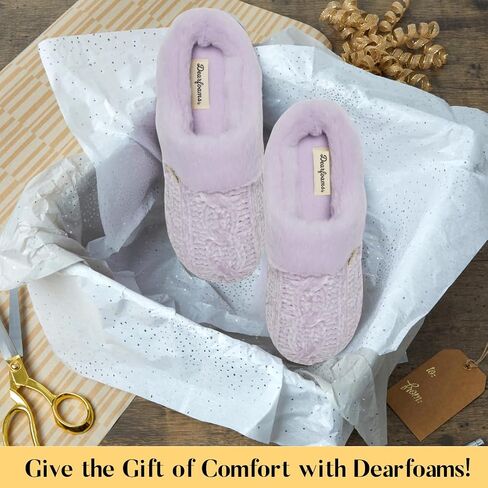 Dearfoams Women's Marled Cable Knit Chenille Clog مع عروض واسعة النعال in Saudi Arabia