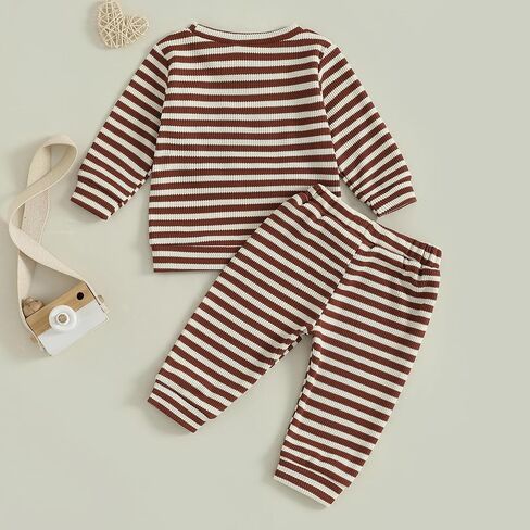 Douhoow Baby Boy Fall Winter Winter Letter مقرضة من طاقم مضلعة الرقبة in Kuwait