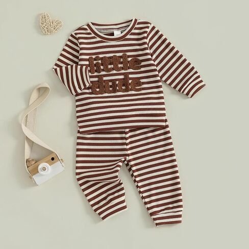 Douhoow Baby Boy Fall Winter Winter Letter مقرضة من طاقم مضلعة الرقبة in Kuwait