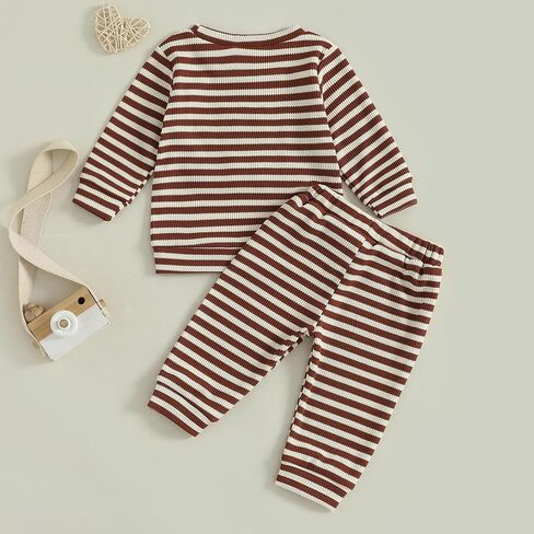 Douhoow Baby Boy Fall Winter Winter Letter مقرضة من طاقم مضلعة الرقبة in Kuwait