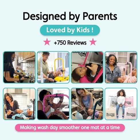 ShampooTime Shampoo Mat for Children, Toddlers, Kids with Phone Holder and Entertainment Bar| Hair Washing Mat on Sink | Hair Washing Mat for Kids| Tear-Free for Children (Deluxe, Bumblebee) in Saudi Arabia