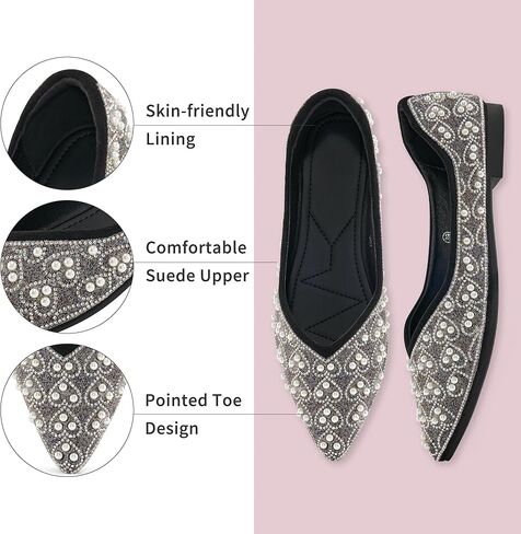 Aomigoct Ballet Flats Shoes for Women: Comfortable Dressy Flat for Wedding- Ladies 2025 Dress Pointed Toe Shoe in Kuwait