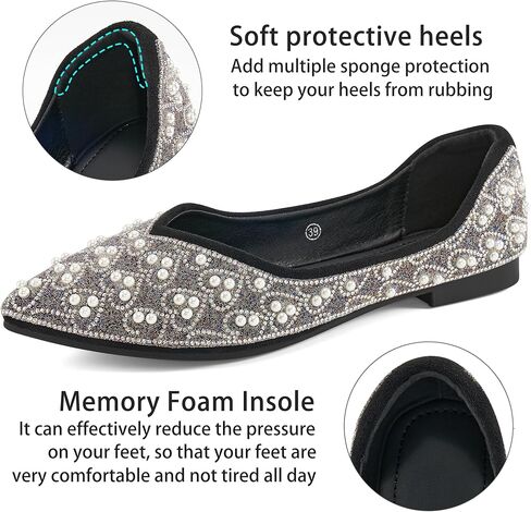 Aomigoct Ballet Flats Shoes for Women: Comfortable Dressy Flat for Wedding- Ladies 2025 Dress Pointed Toe Shoe in Kuwait