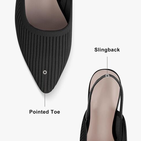 Slingback Flats for Women Pointed Toe Flats Breathable Knit Comfortable Dressy Casual for Work Office Ballet Flats in Saudi Arabia