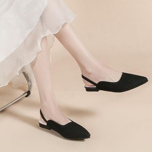 Slingback Flats for Women Pointed Toe Flats Breathable Knit Comfortable Dressy Casual for Work Office Ballet Flats in Saudi Arabia