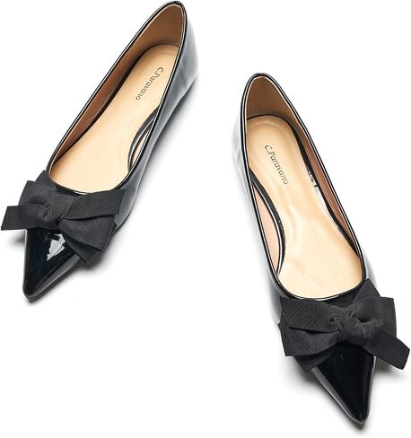C.Paravano Pointy Bow Flats Women's Flats Comfortable Stylish Slip-On Shoes for Casual and Office in Saudi Arabia