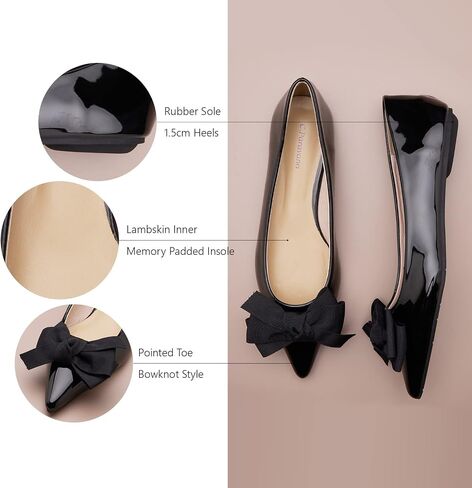 C.Paravano Pointy Bow Flats Women's Flats Comfortable Stylish Slip-On Shoes for Casual and Office in Saudi Arabia