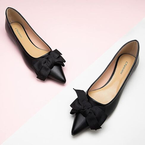 C.Paravano Pointy Bow Flats Flats Women’s Flats مريحة أحذية زلارية أنيقة للمكاتب غير الرسمية in Kuwait