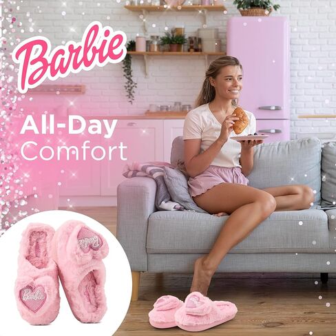 Barbie Womens Slippers Fuzzy House Slippers for Women Outdoor and Indoor Soft Plush in Saudi Arabia