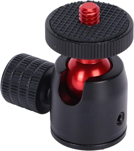 Mini Tripod Ball Head with 1/4 Inch Screw and Hot Shoe Mount Adapter for DSLR Cameras and Ring Lights, 360 Degree Swivel Design for Enhanced Photography in Saudi Arabia