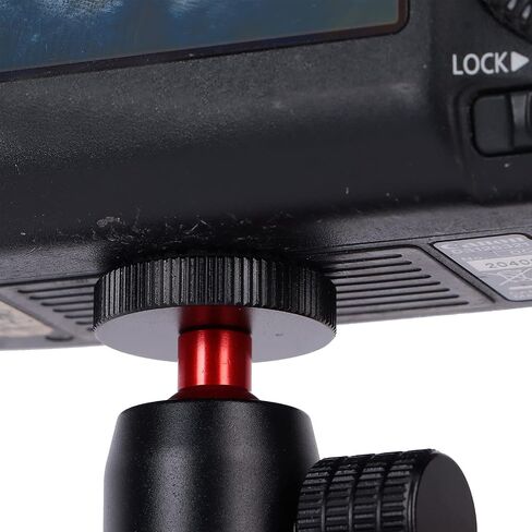 Mini Tripod Ball Head with 1/4 Inch Screw and Hot Shoe Mount Adapter for DSLR Cameras and Ring Lights, 360 Degree Swivel Design for Enhanced Photography in Saudi Arabia