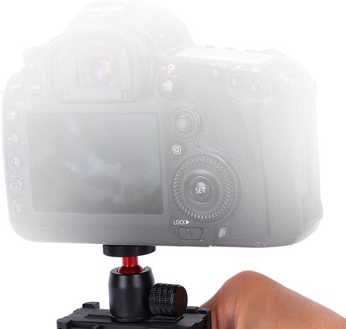 Mini Tripod Ball Head with 1/4 Inch Screw and Hot Shoe Mount Adapter for DSLR Cameras and Ring Lights, 360 Degree Swivel Design for Enhanced Photography in Saudi Arabia