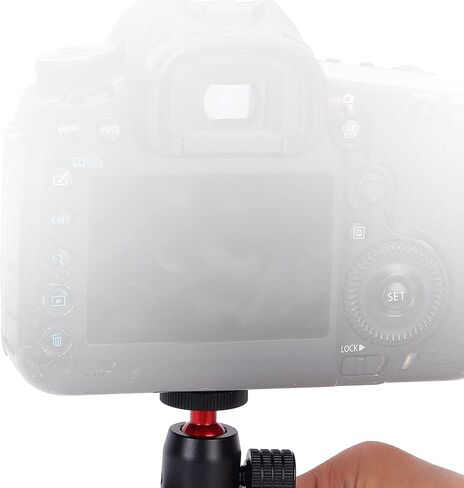 Mini Tripod Ball Head with 1/4 Inch Screw and Hot Shoe Mount Adapter for DSLR Cameras and Ring Lights, 360 Degree Swivel Design for Enhanced Photography in Saudi Arabia