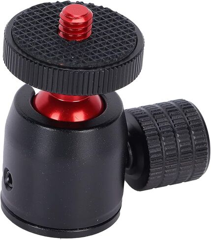 Mini Tripod Ball Head with 1/4 Inch Screw and Hot Shoe Mount Adapter for DSLR Cameras and Ring Lights, 360 Degree Swivel Design for Enhanced Photography in Saudi Arabia