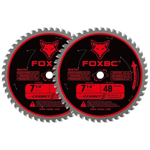 FOXBC 7 1/4 inch Metal Circular Saw Blade 48 Teeth, Metal and Stainless Steel Cutting Saw Blade, Ceramic Carbide with 5/8 Arbor - 2 Pack in Saudi Arabia