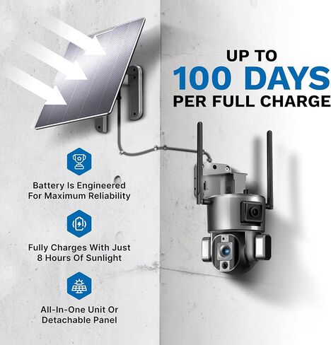 S4 Pro Solar Security Camera – New 4G/LTE, Dual 4K Lenses,10× Optical Zoom, AI Human Detection, Auto-Tracking, 100-Day Solar Battery, 2-Way Talk, Easy Install, No Subscription in Saudi Arabia